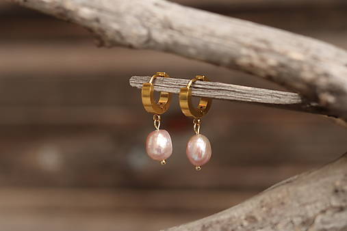 Perlové náušnice pink