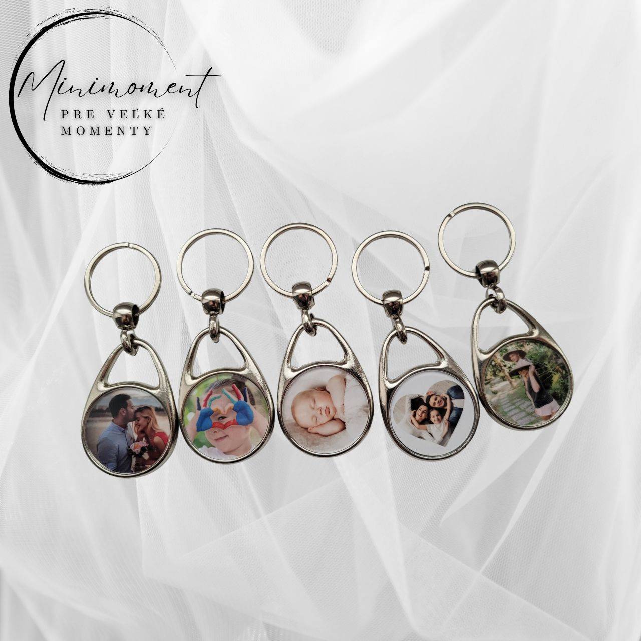 Obojstranná fotokľúčenka MiniMoment – Dve spomienky. Jedna kľúčenka.