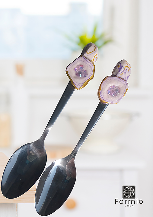Originálny darček pre kamarátku – set 2 kávových lyžičiek na spoločné chvíle - Ametist