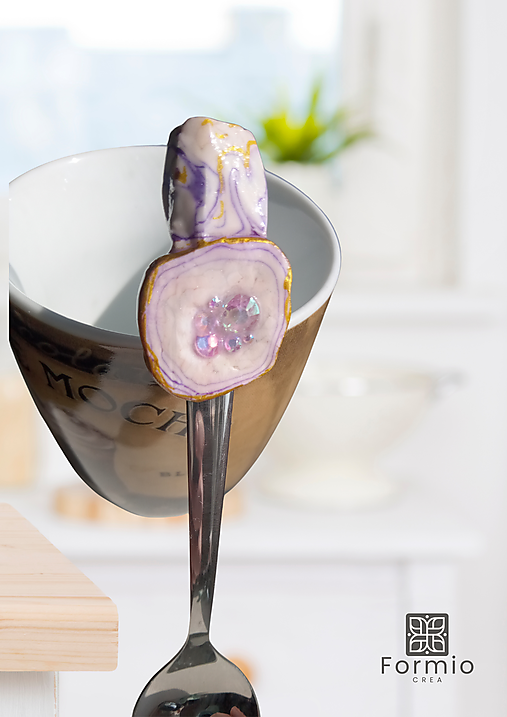 Originálny darček pre kamarátku – set 2 kávových lyžičiek na spoločné chvíle - Ametist