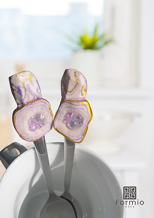 Originálny darček pre kamarátku – set 2 kávových lyžičiek na spoločné chvíle - Ametist