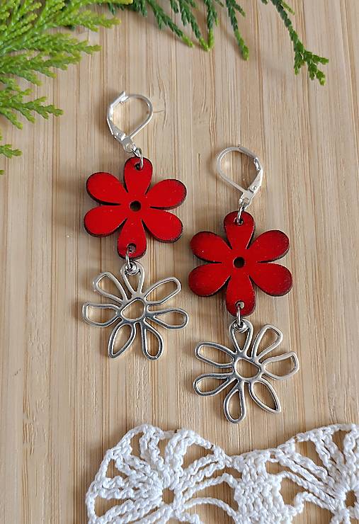 Náušnice - Bloom Red // Not dots - 18263669_