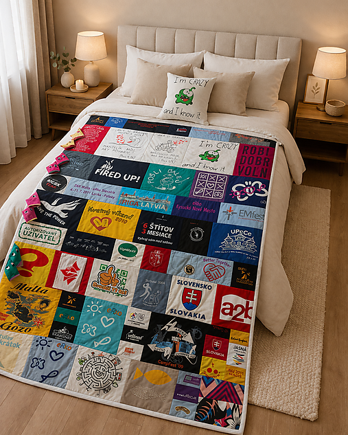 Detský textil - Spomienková deka z tričiek 150x200cm - 18265142_