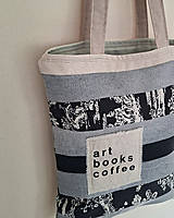 Nákupné tašky - Taška cez plece Art - Books - Coffee/ recycled denim - 18265290_
