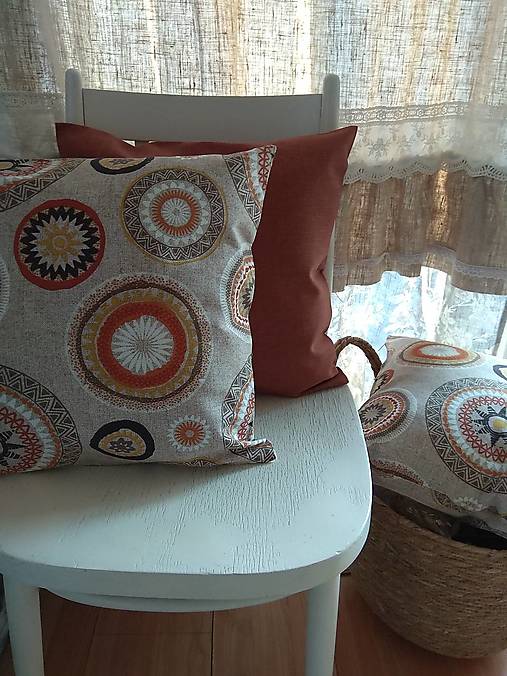 Úžitkový textil - Vankúš mandala tehlová - 18267126_