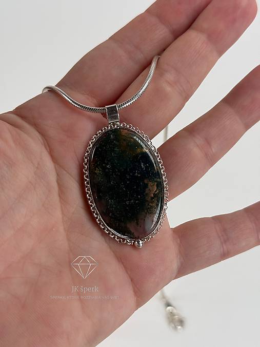 Strieborný 925/1000 prívesok s achátom