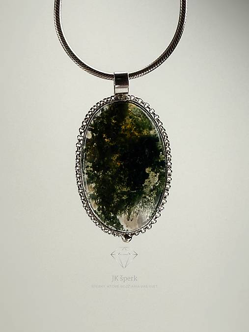 Strieborný 925/1000 prívesok s achátom