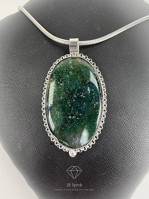 Strieborný 925/1000 prívesok s achátom