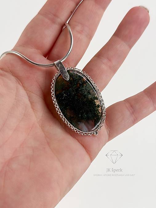 Strieborný 925/1000 prívesok s achátom