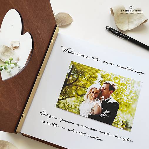 Svadobná kniha hostí s dreveným obalom SK044