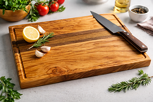 Doska s drážkou a pásikmi, ktorá vydrží roky (oliva)