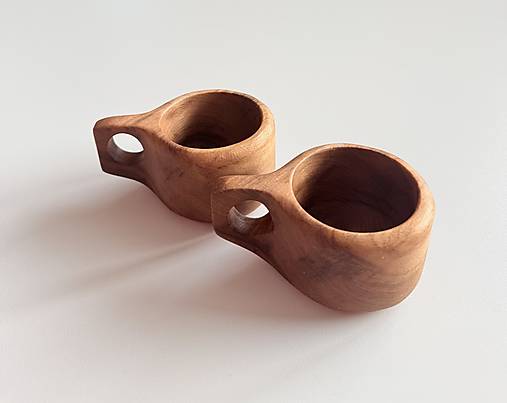 Drevené espresso šálky (orech / slivka) - „WaldMoment“