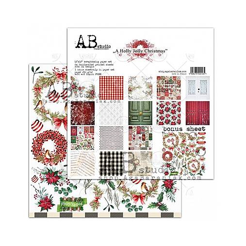 Papier - Scrapbook papier A Holly Jolly Christmas 12x12 - 18269552_