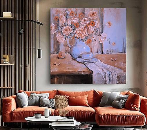 Obrazy - Zátišie s ružami_70x70 - 18269103_