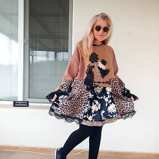 Šaty - Maxi tunika/šaty s leopardím vzorom - 3XL Jarná tunika v boho štýle - 18270471_