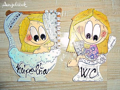 Tabuľky - Menovka na dvere - WC + kúpeľňa - 18271749_