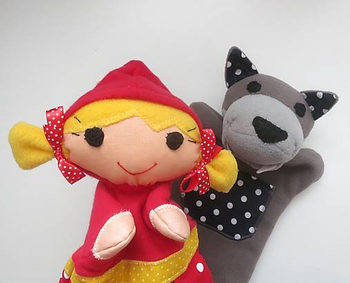 Sada maňušiek na ruku (Červená Čiapočka a vlk)