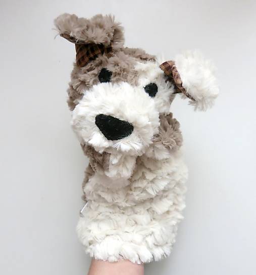 Maňuška psík chlpatý - Smotanovo sivohnedý s hnedými uškami