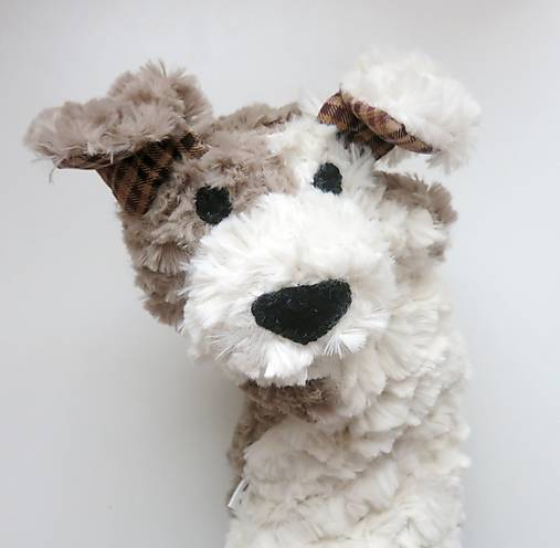 Maňuška psík chlpatý - Smotanovo sivohnedý s hnedými uškami