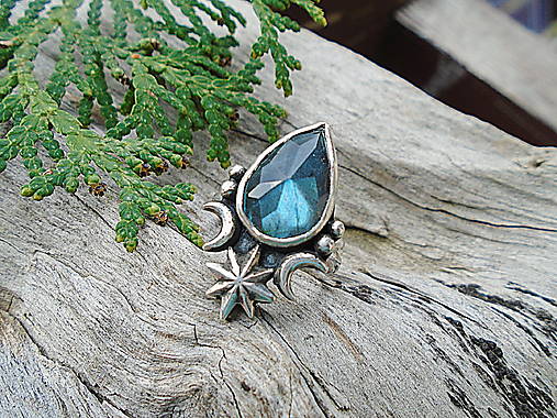 Strieborny prsteň Ag925 Stardust - Labradorit