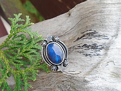 Strieborny prsteň Ag925 Stardust - Labradorit