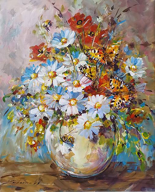 Kytica s motýľmi a včelami