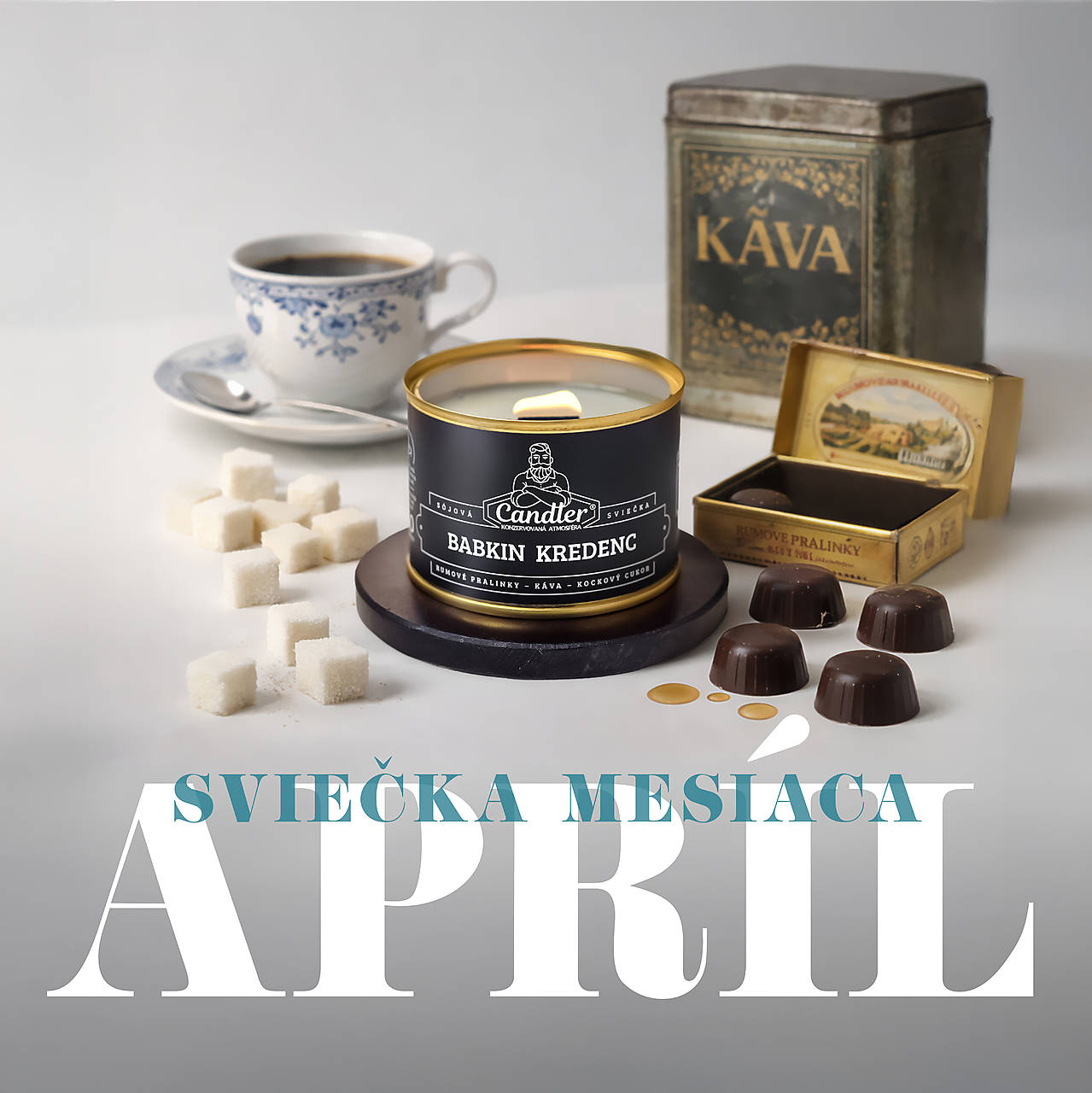 Babkin kredenc (ZĽAVA – SVIEČKA MESIACA  140g, drevený knôt)