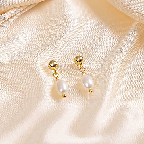 Náušnice s riečnou perlou – La Perla Viva