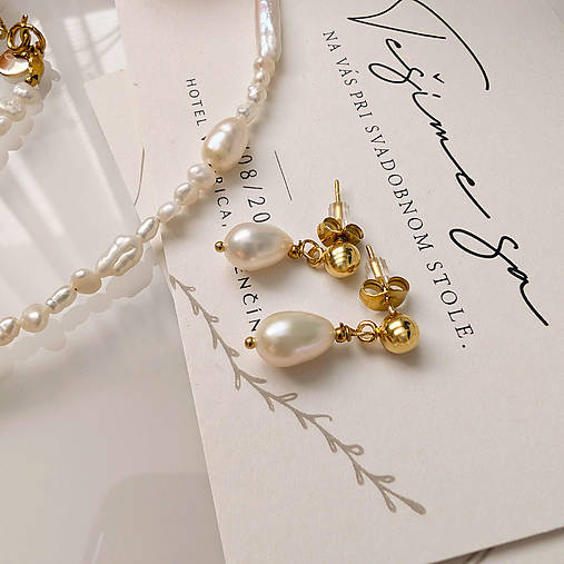 Náušnice s riečnou perlou – La Perla Viva