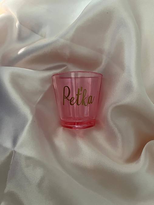 Nádoby - Ružový párty poldecák - zlaté písmo - 18274689_