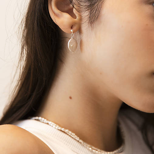 Strieborné náušnice s barokovou perlou – Silver La Perla Viva