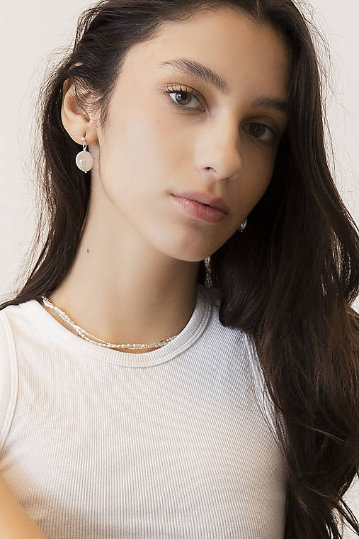 Strieborné náušnice s barokovou perlou – Silver La Perla Viva