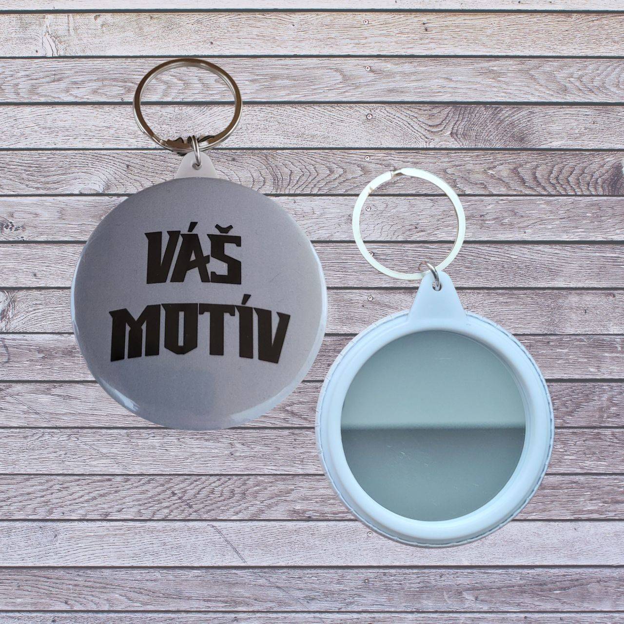 Prívesok so zrkadlom s vlastnou potlačou