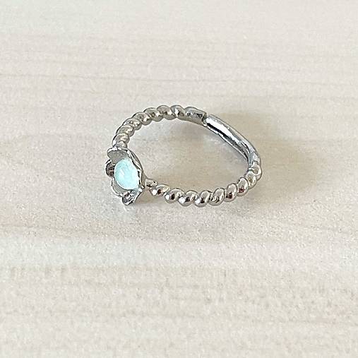 ZĽAVA 50% Flower Aquamarine Ring / Prsteň s akvamarínom E016