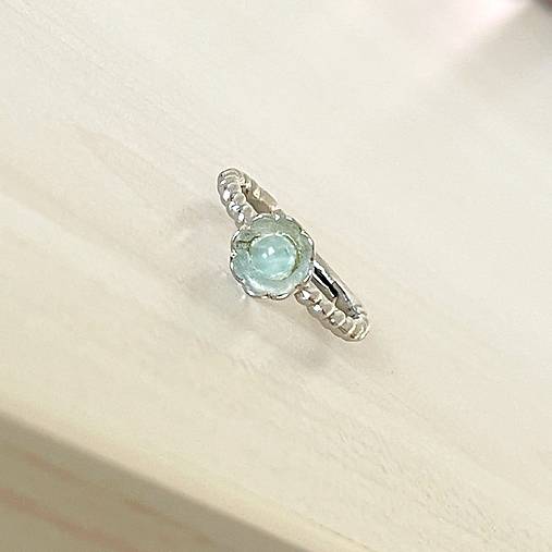 ZĽAVA 50% Flower Aquamarine Ring / Prsteň s akvamarínom E016