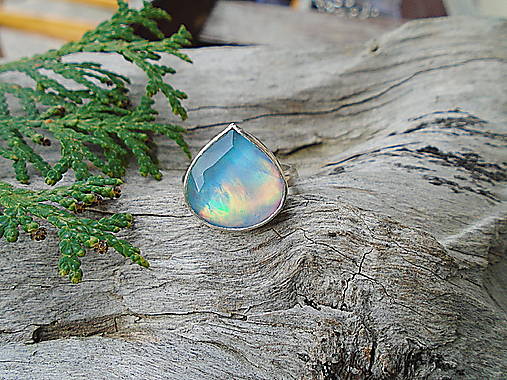 Strieborny prsteň Ag925  Aurora opál