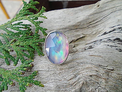 Strieborny prsteň Ag925  Aurora opál