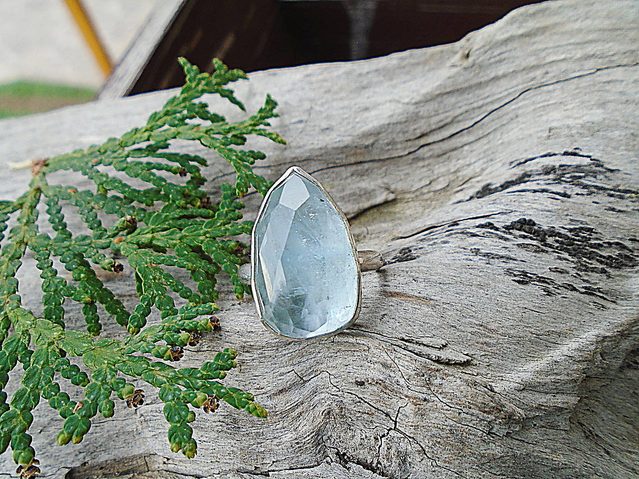 Strieborny prsteň Ag925 Akvamarín