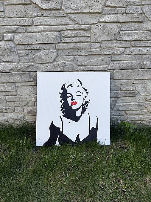 Obrazy - Marilyn Monroe obraz – moderný pop art obraz na stenu – čiernobiela dekorácia - 18276135_