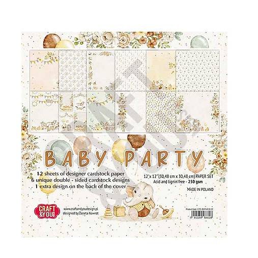 Papier - Scrapbook papier Baby Party 12 x 12 - 18278476_