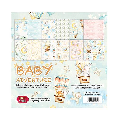 Papier - Scrapbook papier Baby Adventure 12 x 12 - 18278609_