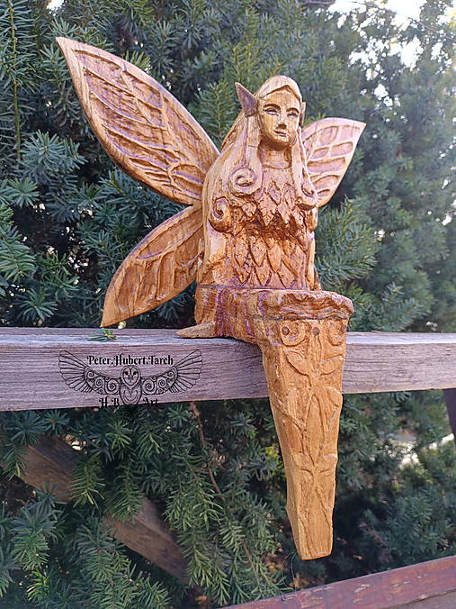 Sochy - Víla...soška z dreva - fairy statue - 18278263_