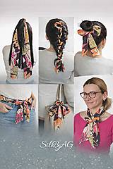  - Hodvábna gumička so šatkou – multifunkčný doplnok z pravého hodvábu SilkByAG - 18277876_