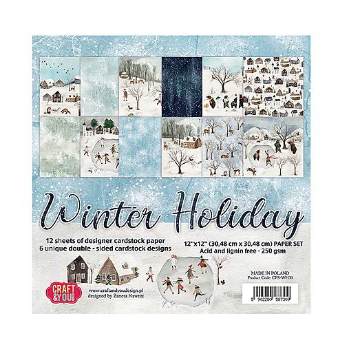 Papier - Scrapbook papier Winter Holiday 12 x 12 - 18279203_