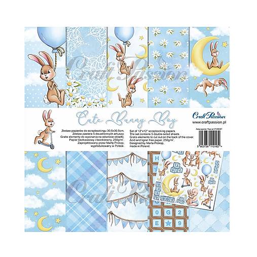 Papier - Scrapbook papier Cute Bunny Boy 12 x 12 - 18279479_