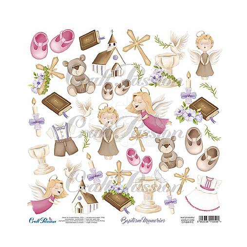 Papier - Scrapbook papier Baptism Memories 12 x 12 kusový - 18279670_
