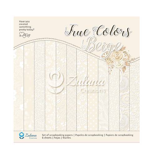 Papier - Scrapbook papier True Colors Beige 12 x 12 - 18279996_