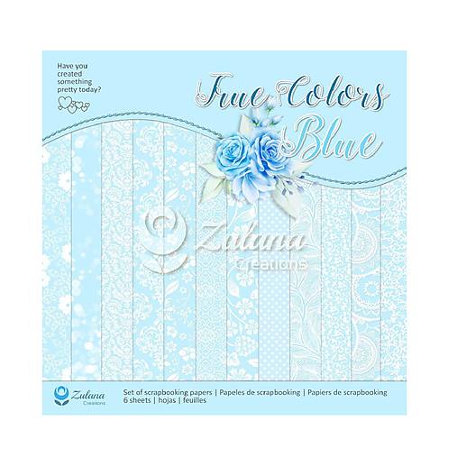 Papier - Scrapbook papier True Colors Blue 12 x 12 - 18280030_