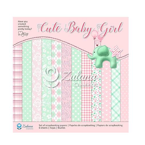 Papier - Scrapbook papier Cute Baby Girl 12 x 12 - 18280031_