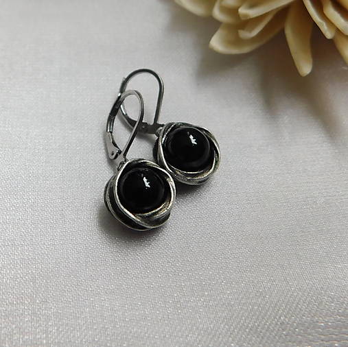 Náušnice - Náušnice s obsidiánom - 18279712_